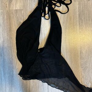 Tiger Mist Asymmetrical Black Top